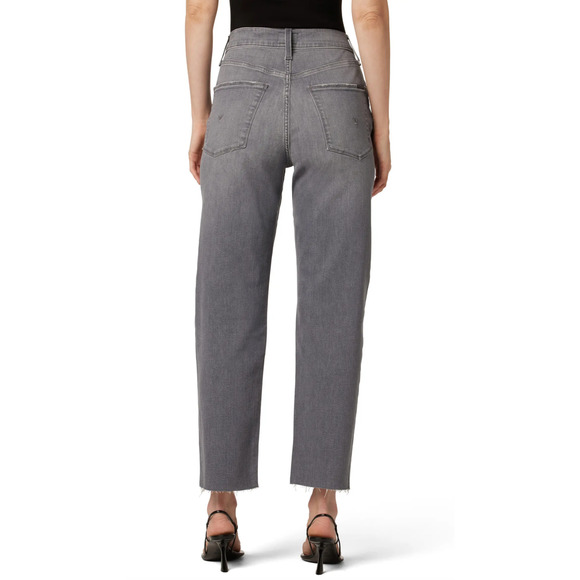 Hudson Kass High Rise Straight Ankle Jeans Grey Distressed Raw Hem Size 27 - Picture 5 of 10